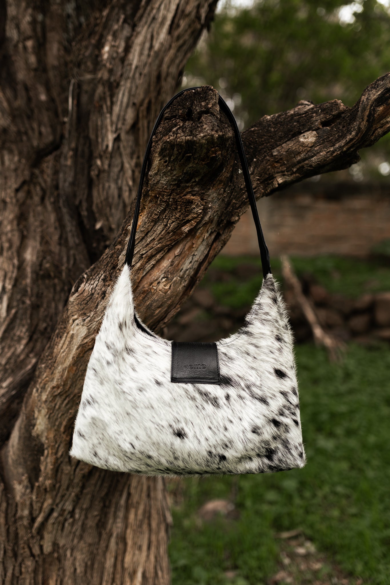Bolsa Texas | Pelo de vaca original color Black