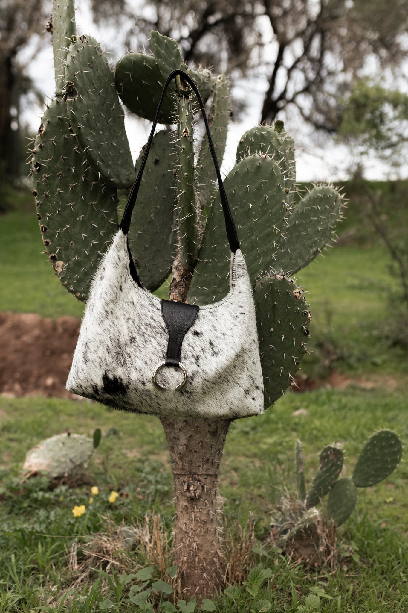 Bolsa Texas | Pelo de vaca original color Black